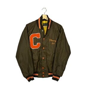 Vintage 80s Cherokee Varsity Jacket Brown Orange Sloaney 1983 Champs Letterman